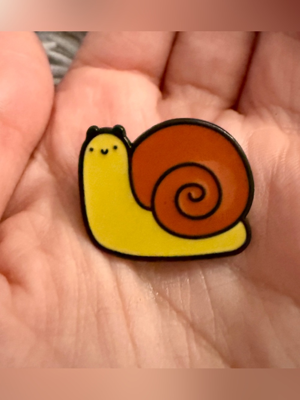 New Cute Mustard Yellow Tiny Snail Enamel Pin Pinback Button Kawaii Cute Gift